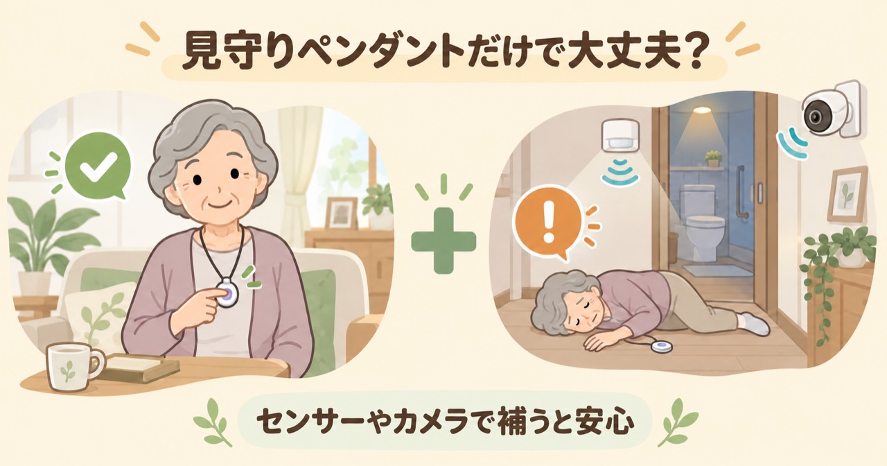 見守りペンダントだけで大丈夫?押せないときに備えて、センサーやカメラで補うと安心